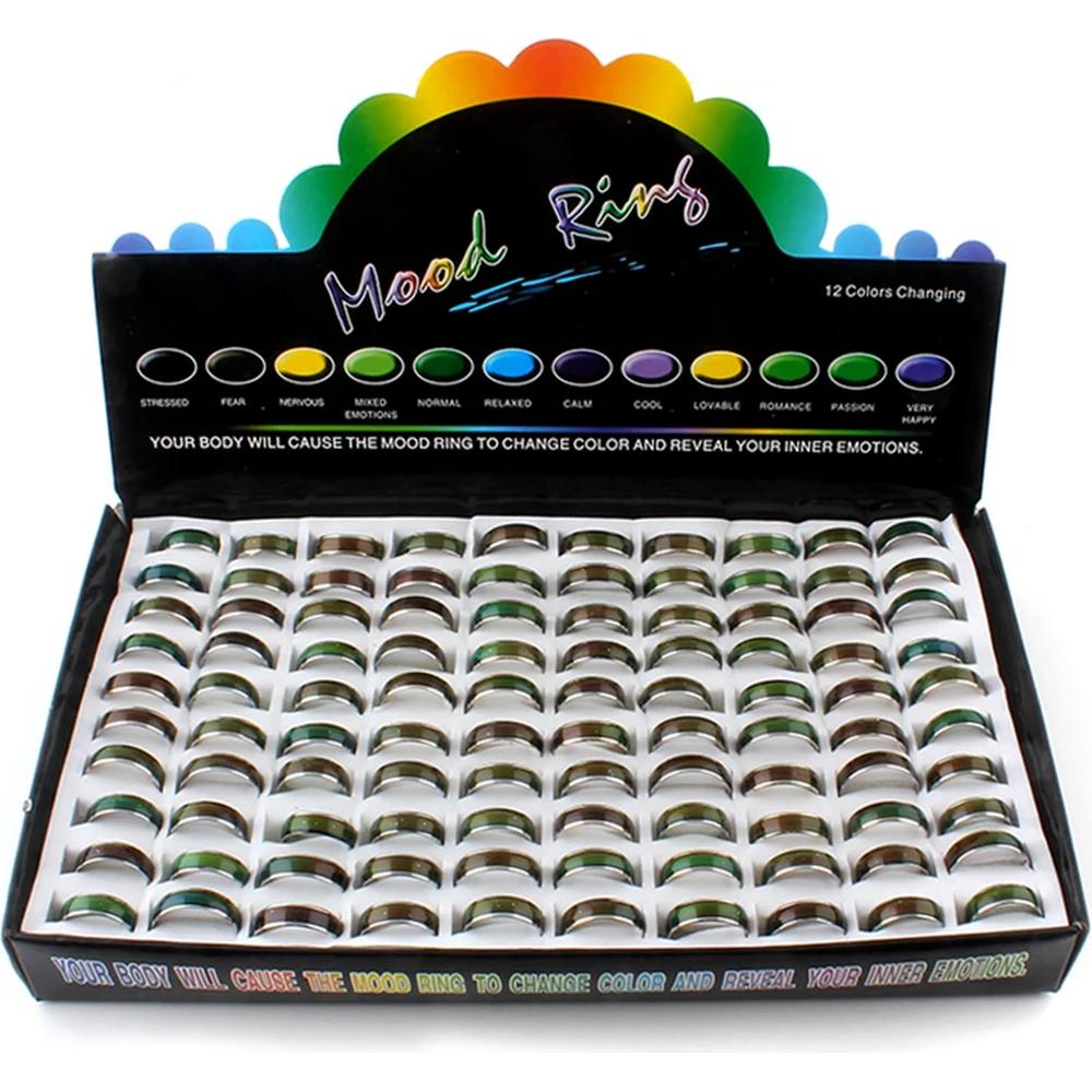 Retro Mood Rings 6mm Set of 100 with Display Box – Pure Spa Direct