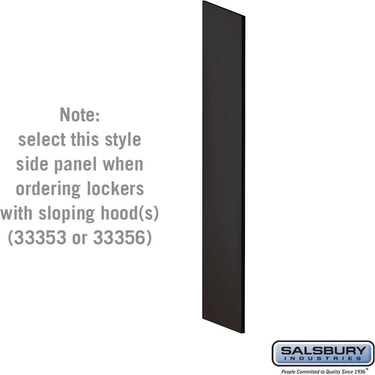 Side Panel - for 5 Feet High - 18 Inch Deep Designer Wood Locker - with Sloping Hood by Salsbury – Black by Salsbury