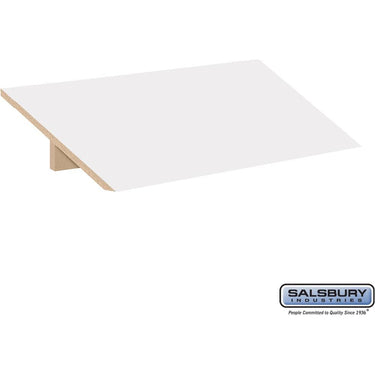 Sloping Hood - for 12-inch Wide - 18 Inch Deep Premier Wood Locker - 3 Wide by Salsbury – Arctic White by Salsbury