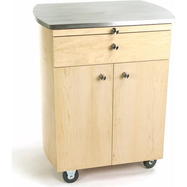 Timbale Rolling Cart with Stainless Steel Top + Choice of Wood Veneer: Maple, Cherry or Wenge by TouchAmerica