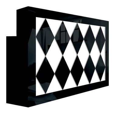 Valentino Lux Diamond Reception Desk / 60" Wide / Available in Gloss Black or Gloss White by Whale Spa