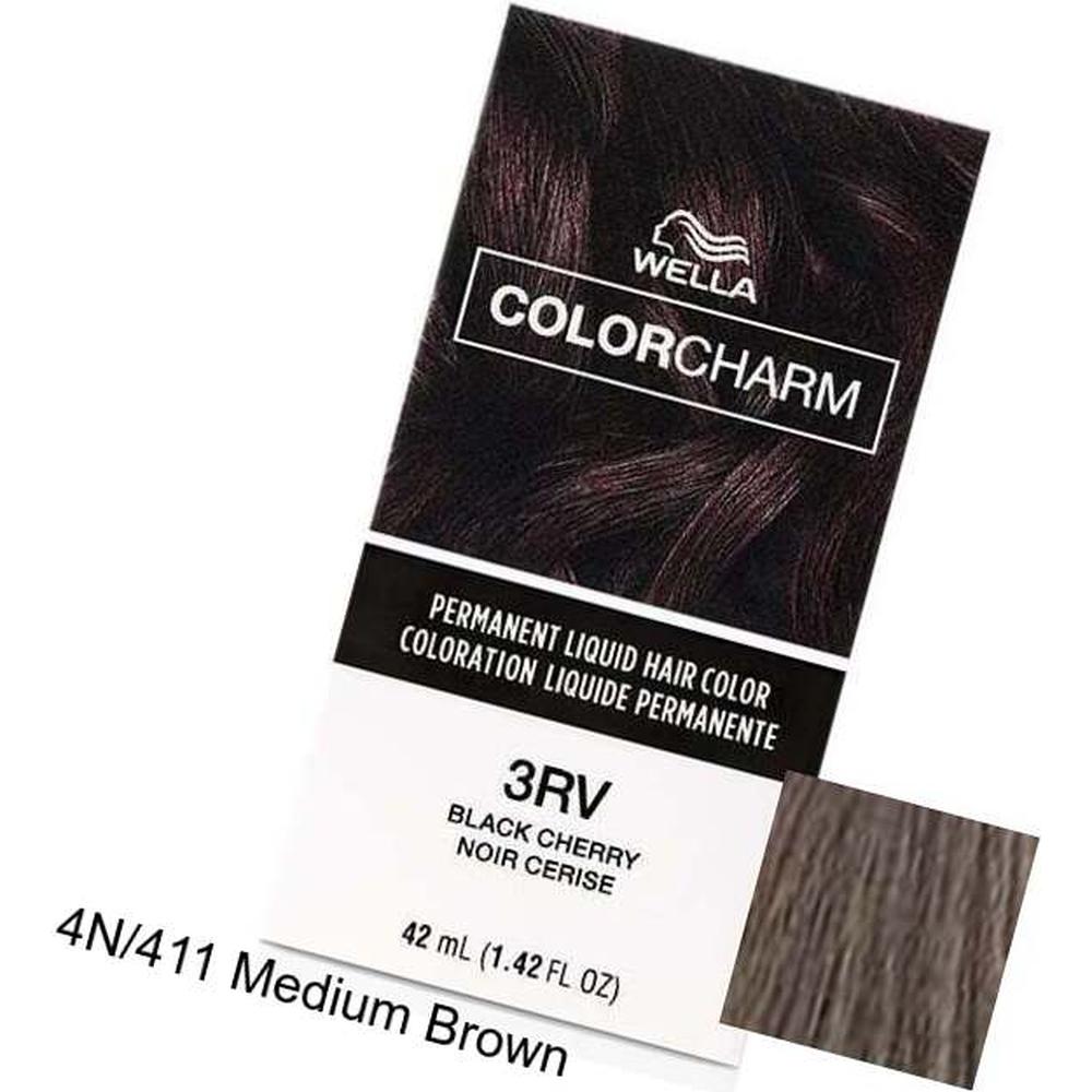 Wella Color Charm Permanent Liquid Hair Color 4N/411 Medum Brown, 1.4 Oz