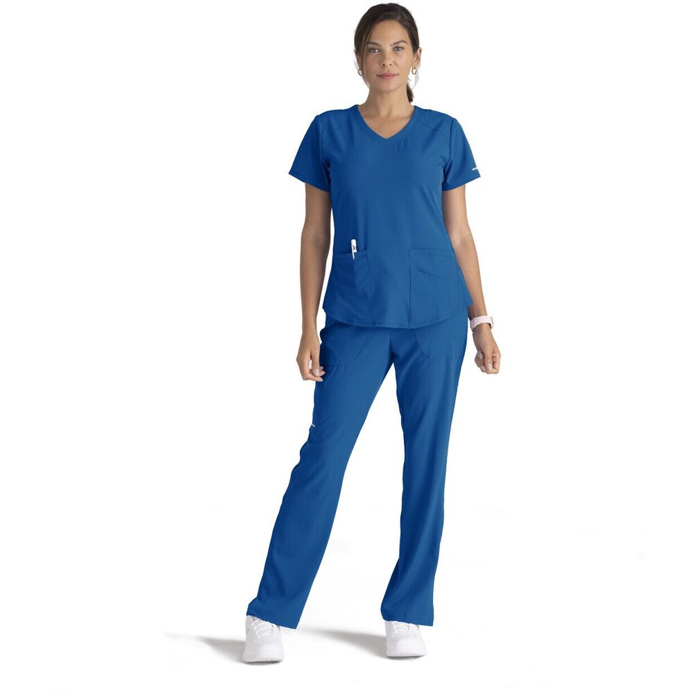 Women's Breeze Scrub Top - Skechers Collection / Color - New Royal / Fit -  Regular / Sizes - XS, S, M, L, XL, 2XL, 3XL by Barco Uniforms, image size:1000x1000