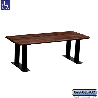 Wood ADA Locker Bench - 48-inch Wide by Salsbury – Dark Finish by Salsbury