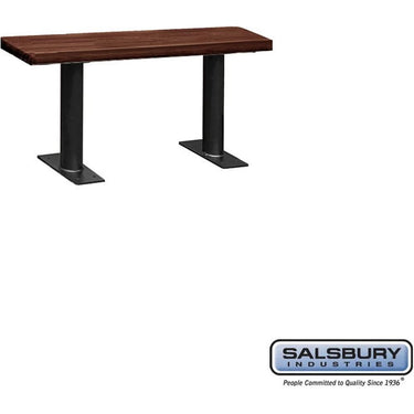 Wood Locker Bench - 36-inch - 9.5-inch Deep by Salsbury – Dark Finish – Bolt Mounted by Salsbury