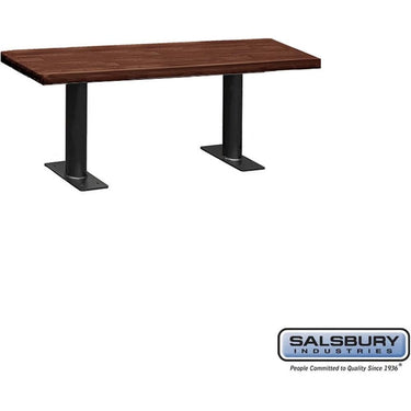 Wood Locker Bench - 48-inch - 14-inch Deep by Salsbury – Dark Finish – Bolt Mounted by Salsbury