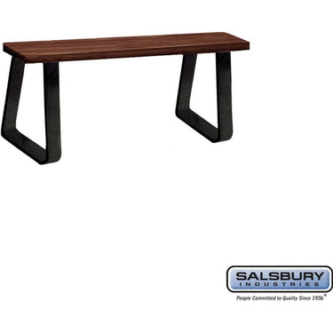 Wood Locker Bench - 48-inch - 9.5-inch Deep - Free Standing by Salsbury – Dark Finish – Free-Standing by Salsbury