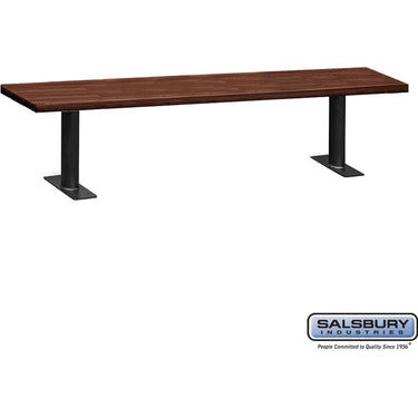 Wood Locker Bench - 84-inch - 14-inch Deep by Salsbury – Dark Finish – Bolt Mounted by Salsbury