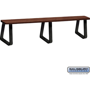 Wood Locker Bench - 96-inch - 9.5-inch Deep - Free Standing by Salsbury – Dark Finish – Free-Standing by Salsbury