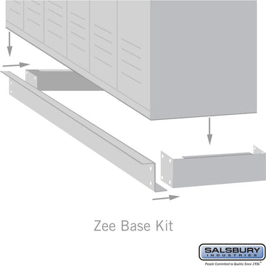 Zee Base Kit - 4-inch High, 6 Foot Length - for 21 Inch Deep Metal Lockers (Includes 6 Foot Front Base, 2 End Bases, Corner Splicer and 4 Rear Legs) by Salsbury – Blue by Salsbury