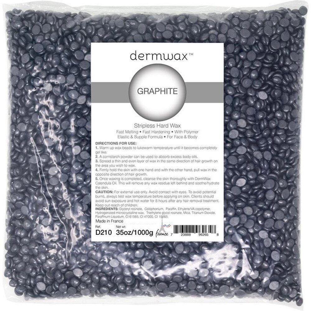 Dermwax - Graphite - Stripless Hard Wax Beads / 2.2 Lb. Bags / Case of 4 Bags = 8.75 Lbs. Total
