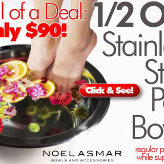 SHUT THE FRONT DOOR... Noel Asmar Stainless Steel Pedi Bowls for 1/2 Off... Only $90!!