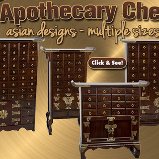 Authentic East Asian Herbal Medicine Apothecary Chests