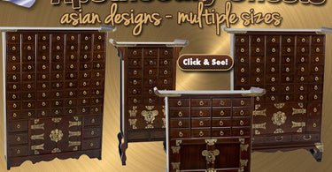 Authentic East Asian Herbal Medicine Apothecary Chests