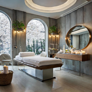 Luxurious spa facial room setup, embodying relaxation and skincare excellence