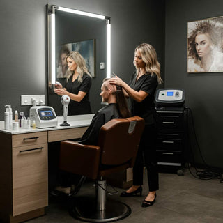 Professional hair loss treatment in a salon setting