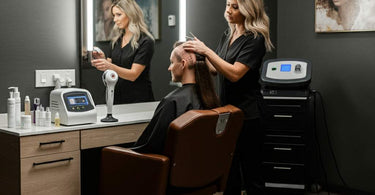 Professional hair loss treatment in a salon setting