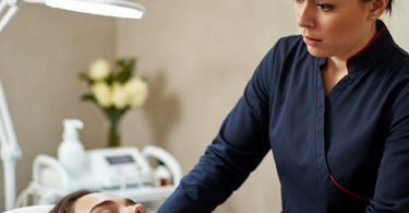 Spa therapist holding nose due to strong perfume