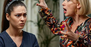 Spa professional calmly addressing a difficult client