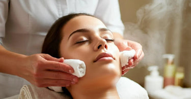 Client receiving a professional facial treatment