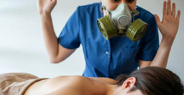 Massage therapist maintaining professionalism during a session