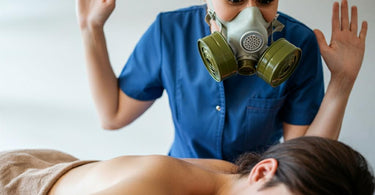 Massage therapist maintaining professionalism during a session
