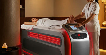 Client enjoying infrared therapy session in a spa