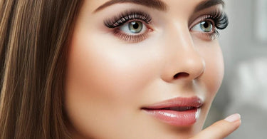 Client with freshly applied lash extensions