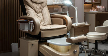 Luxurious manicure and pedicure chair in a modern salon setting