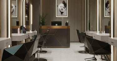 Modern salon interior with sleek furniture and contemporary design elements