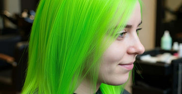 Neon green hair color trend showcased with vibrant styling