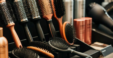 Assortment of professional hair brushes for different hair types