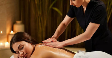 Salt Scrub treatment in a professional spa setting, showcasing natural exfoliation and rejuvenation.