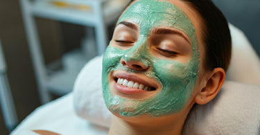 Alginate mask being applied during a professional spa treatment