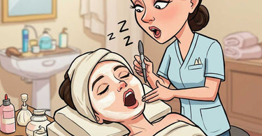 Client peacefully asleep during a facial treatment