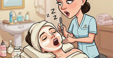 Client peacefully asleep during a facial treatment