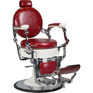 Albert Classic Barber Chair in Crimson Upholstery by Hans Equipment