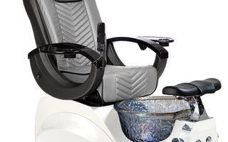 Alden Crystal Pedicure Chair with Crystal Glass Pedicure Basin by Whale Spa