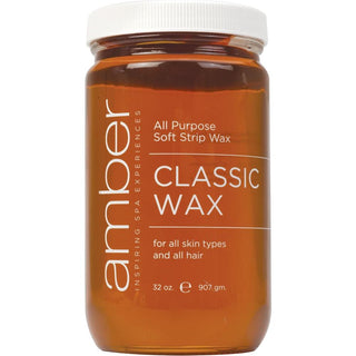 Amber Classic Depilatory Wax in a Glass Jar for Professional Use