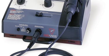 Amrex U/50l Portable Ultrasound with 10cm Transducer on a spa treatment table