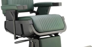 Archer Barber Chair in Green with Matte Black Frame