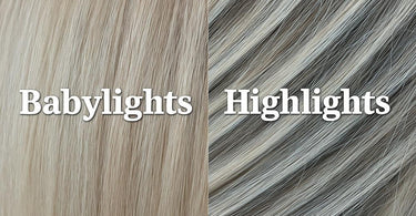 Comparison of babylights and highlights showing subtle versus bold hair lightening techniques