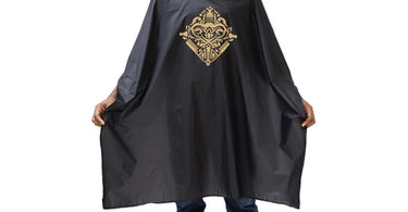 Scalpmaster Barber Cape with Metallic Gold Design