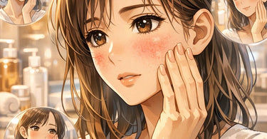 Close-up of esthetician applying a soothing, hydrating serum to client's red, sensitive skin in a professional spa treatment room