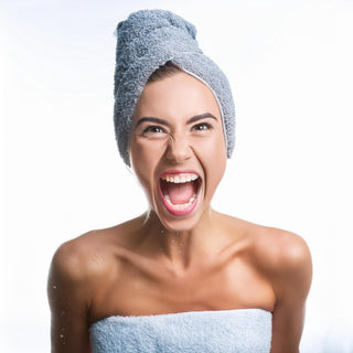 Woman in spa, screaming during waxing session