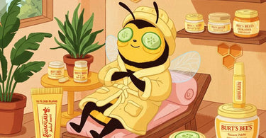 Burt&rsquo;s Bees spa products featuring hand salve, body lotion, and lip balm