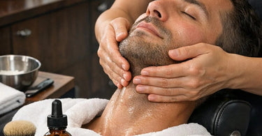 Benefits of pre-shave oil for professional barbershops showing smooth razor glide on skin