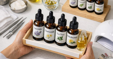 Best essential oil ratios for calming post-extraction redness professional spa blender bottle with lavender and chamomile