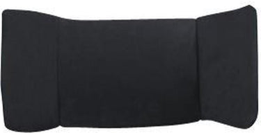 Better Back BI-FM Lumbar Cushion in black supporting a salon professional's lower back while seated on a styling chair