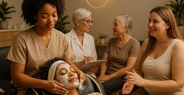 Diverse group of women receiving spa treatments, representing inclusive beauty standards
